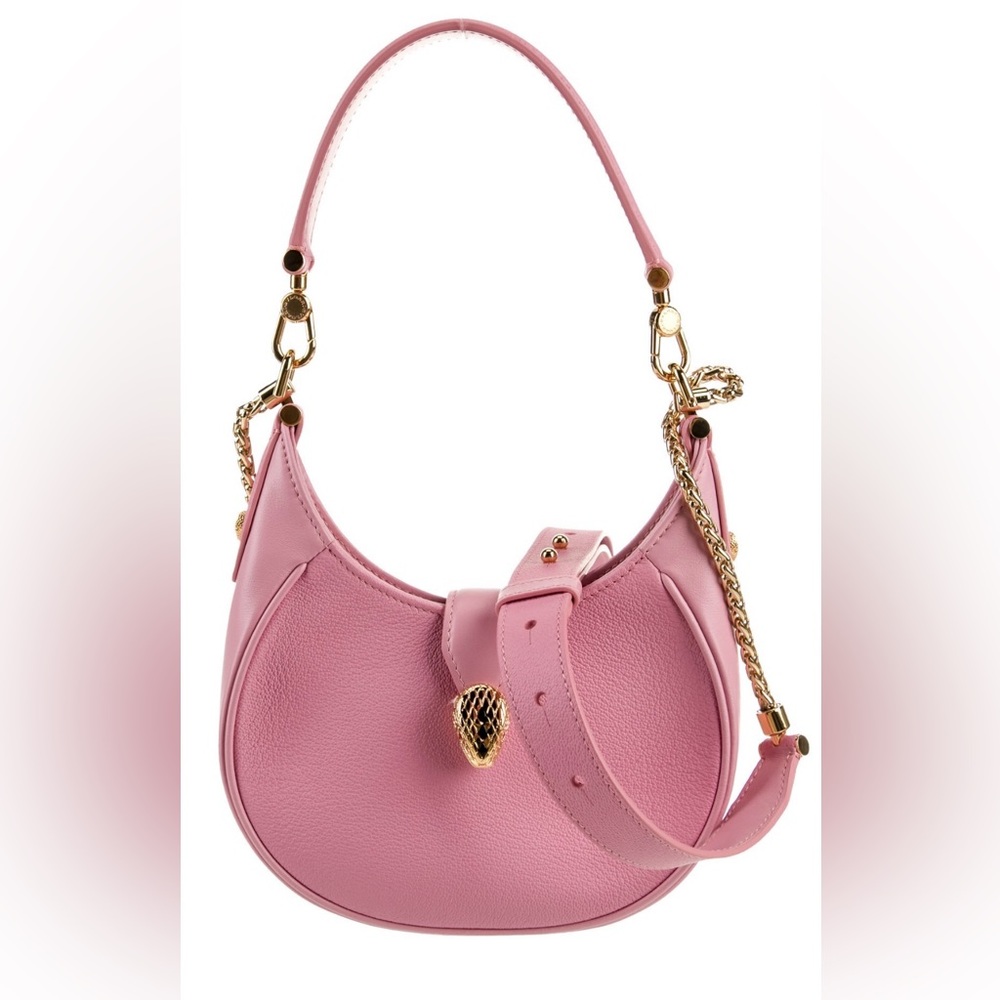 BVLGARI Serpenti Ellipse Pink Leather Shoulder Bag like new